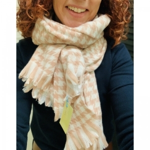 PIED DE POULE GROOT ROZE